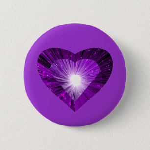 Bóton Redondo 5.08cm Roxo do botão do "coração" de Purple Heart