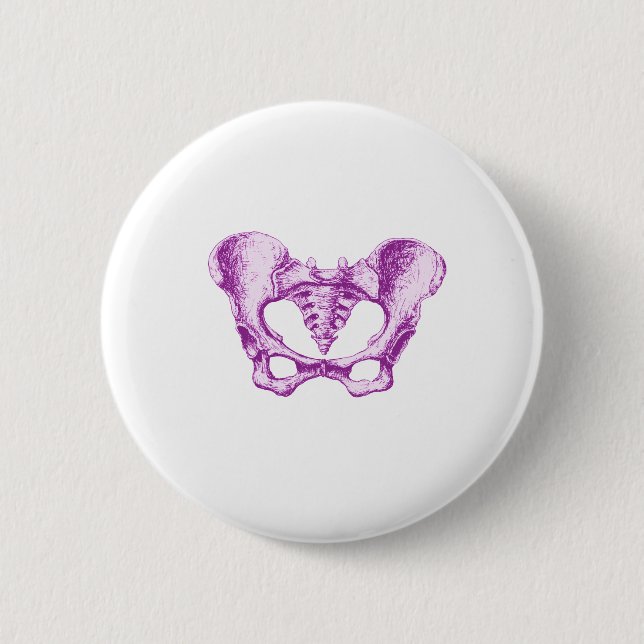 Bóton Redondo 5.08cm Roxo fêmea da pelve (Frente)