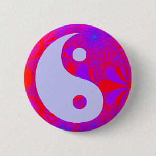 Bóton Redondo 5.08cm Roxo Haze Yin e Yang
