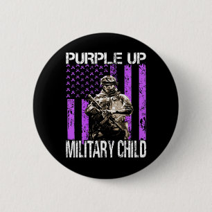 Bóton Redondo 5.08cm Roxo para Crianças Militares T-Shirt Militar