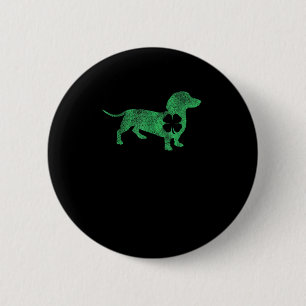 Bóton Redondo 5.08cm Rua de Shamrock Dachshund Dog. O Santo de Patrick