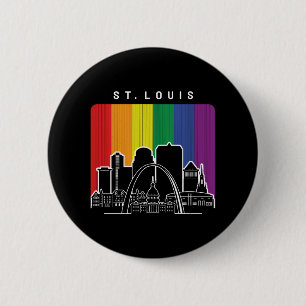 Bóton Redondo 5.08cm Rua Louis Missouri Rainbow Flag LGBTQAI Pride