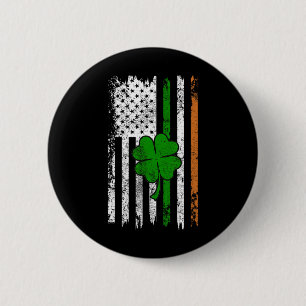Bóton Redondo 5.08cm Rua Patrick Day Irish American Flag Santo Pat
