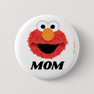 Bóton Redondo 5.08cm Rua Sésamo Elmo Birthday Chalkboard Mãe