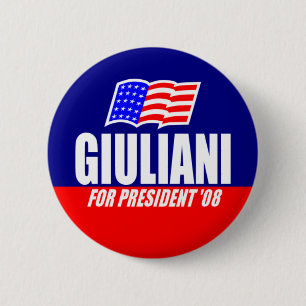Bóton Redondo 5.08cm Rudy Giuliani para o presidente 08 botão