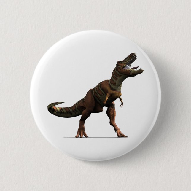 Bóton Redondo 5.08cm Rugido de T-rex (Frente)