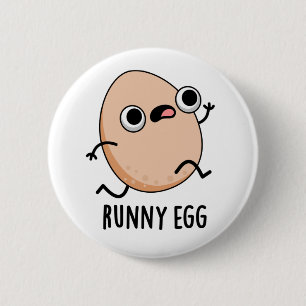 Bóton Redondo 5.08cm Runny Egg Funny Comida Pun