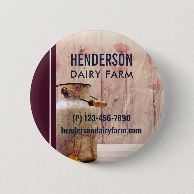 Bóton Redondo 5.08cm Russo Milk Consegue Estilo de País no Comércio de  (Frente)