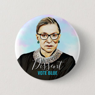 Bóton Redondo 5.08cm Ruth Bader Ginsburg I Dissent Vote Blue
