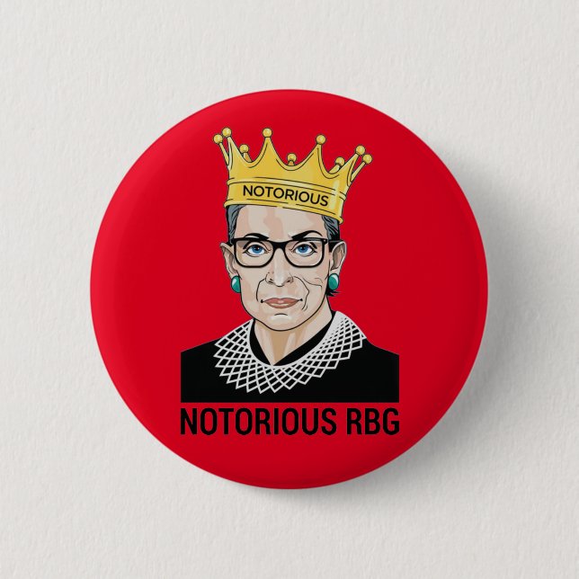 Bóton Redondo 5.08cm Ruth Bader Ginsburg - RBG notória (Frente)