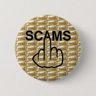 Bóton Redondo 5.08cm Sacudir do botão Scams