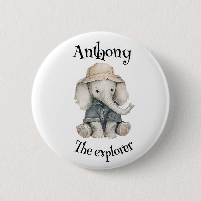 Bóton Redondo 5.08cm Safari Adventure Babies | Cute Watercolour Animals (Frente)