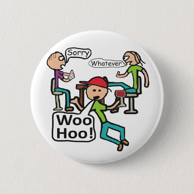 Bóton Redondo 5.08cm Saindo do Trabalho (Frente)