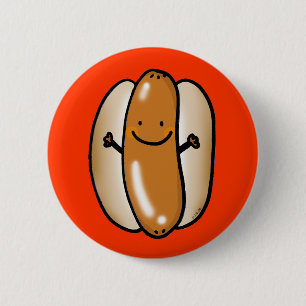 Bóton Redondo 5.08cm salsicha do cachorro quente dos desenhos animados