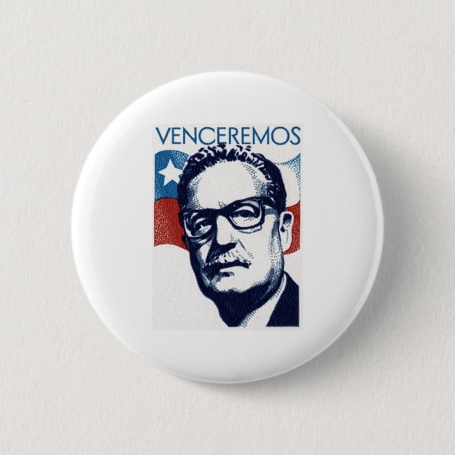 Bóton Redondo 5.08cm Salvador Allende - Venceremos (Frente)
