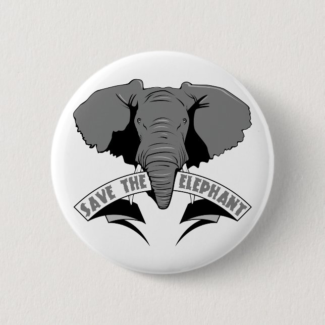 Bóton Redondo 5.08cm Salvar o elefante (Frente)