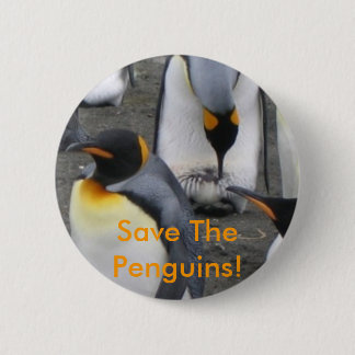 Bóton Redondo 5.08cm Salvar os pinguins! Botão