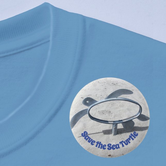 Bóton Redondo 5.08cm Salve a tartaruga marinha desaparecendo a tartarug (Criador carregado)