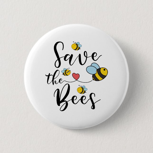 Bóton Redondo 5.08cm Salve as Abelhas de Boneca e Abelhas Adoráveis (Frente)