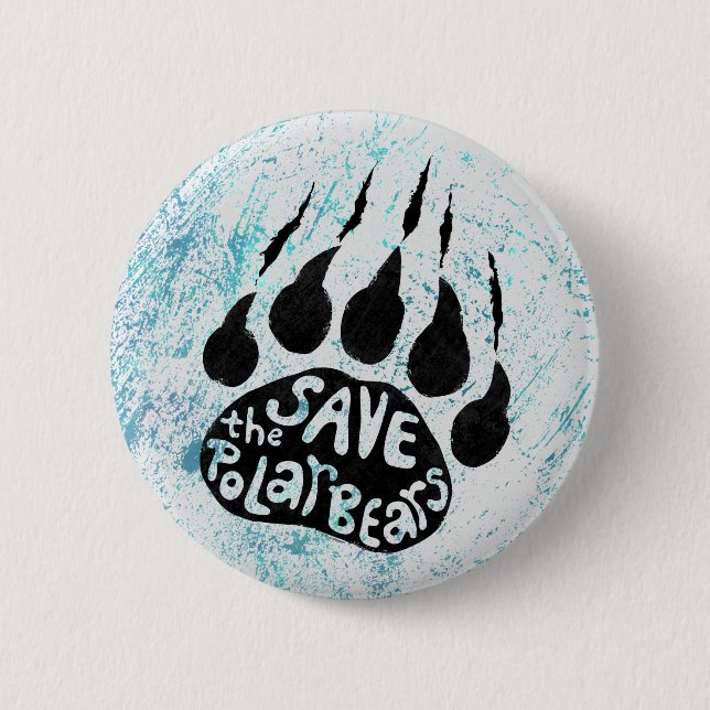 Bóton Redondo 5.08cm Salve As Ursos Polares (Frente)