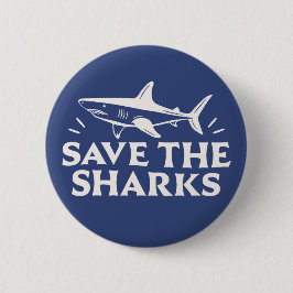 Bóton Redondo 5.08cm Salve os tubarões