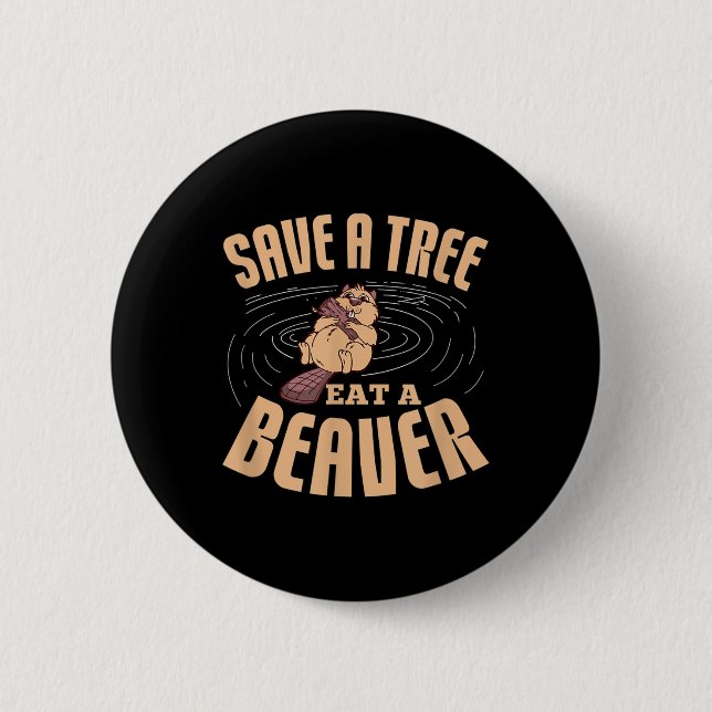 Bóton Redondo 5.08cm Salve Uma Árvore Coma Uma Proteção Ambiental Do Be (Frente)
