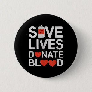 Bóton Redondo 5.08cm Salve Vidas Doa Sangue Engraçado Dizendo Doação Sa