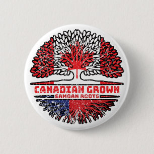 Bóton Redondo 5.08cm Samoa Samoan Canada Tree Roots Flag
