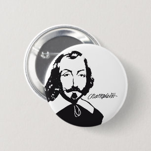 Bóton Redondo 5.08cm Samuel de Champlain Hipster Québec Français