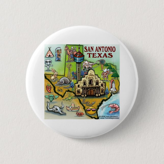 Bóton Redondo 5.08cm San Antonio TX (Frente)
