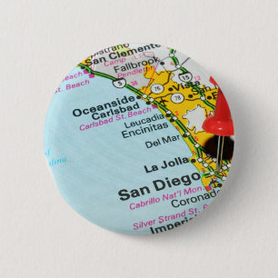 Bóton Redondo 5.08cm San Diego, Califórnia