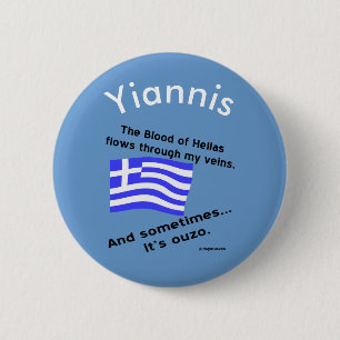 Bóton Redondo 5.08cm Sangue de Hellas e Ouzo Personalizado