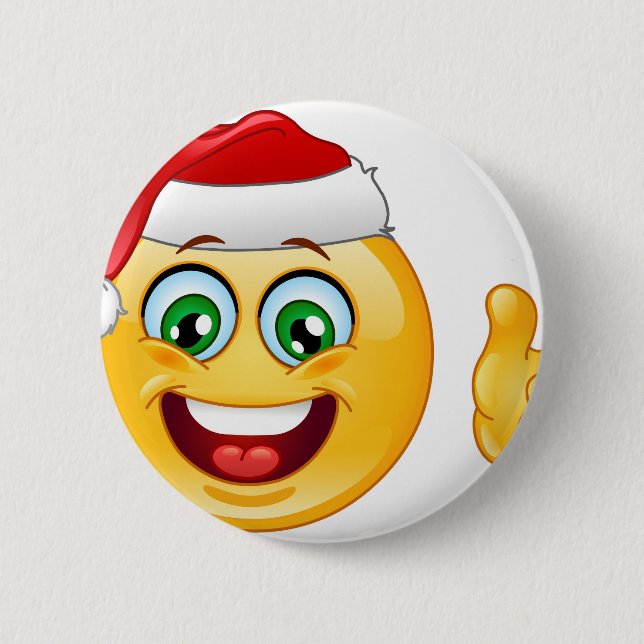 Bóton Redondo 5.08cm santa claus emoji (Frente)