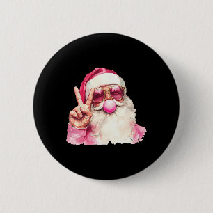 Bóton Redondo 5.08cm Santa Claus soprando o Cristo dos pulmões cor-de-r