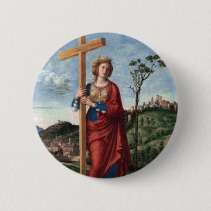 Bóton Redondo 5.08cm Santa Helena com a Vera Cruz Arte Sacra