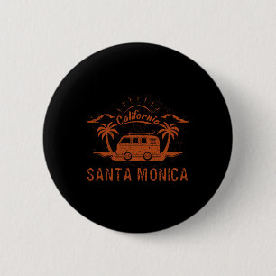 Bóton Redondo 5.08cm Santa Mônica, Ca Califórnia Retro Vintage Surfe