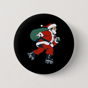 Bóton Redondo 5.08cm Santa Patins Diversão Natal Patinador Crianças Men