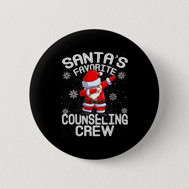 Bóton Redondo 5.08cm Santa's Favorite Counseling Crew Christmas  (Frente)