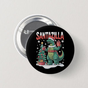 Bóton Redondo 5.08cm Santazilla Monstro Japonês Kaiju Natal Dinossauro