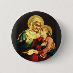 Bóton Redondo 5.08cm Santo Ann e Virgem Maria