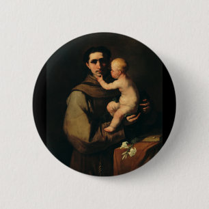 Bóton Redondo 5.08cm Santo Anthony de Pádua por Luca Giordano