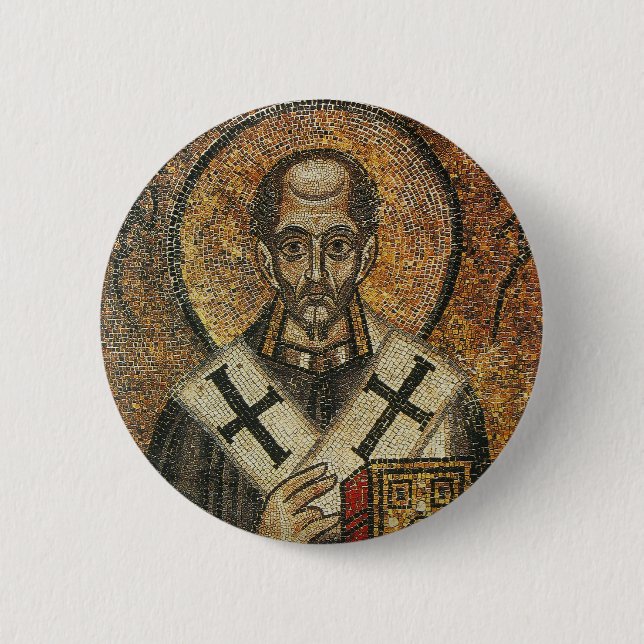 Bóton Redondo 5.08cm Santo John Chrysostom arcebispo de Constantinopla (Frente)