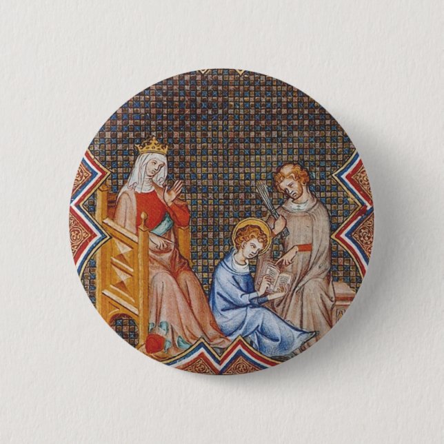 Bóton Redondo 5.08cm Santo Luís IX da França (Frente)