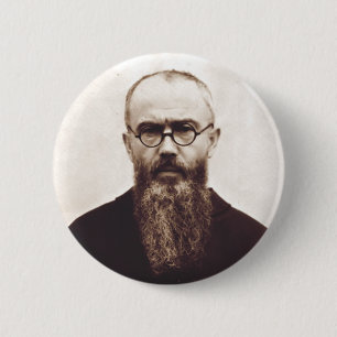 Bóton Redondo 5.08cm Santo Maximilian Kolbe padre católico polonês