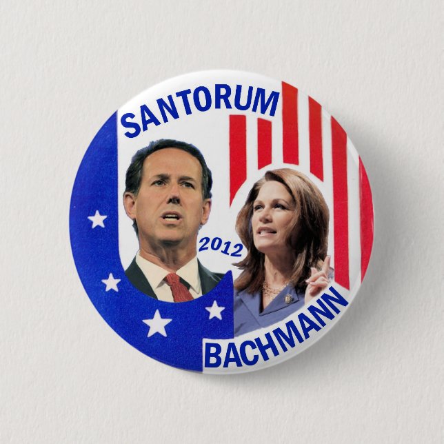 Bóton Redondo 5.08cm Santorum/Bachmann 2012 (Frente)