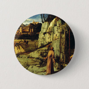 Bóton Redondo 5.08cm São Francisco no Deserto por Giovanni Bellini
