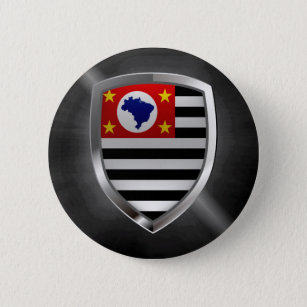 Bóton Redondo 5.08cm São Paulo Mettalic Emblem