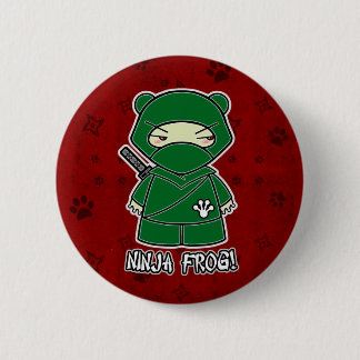 Bóton Redondo 5.08cm Sapo de Ninja! No botão vermelho