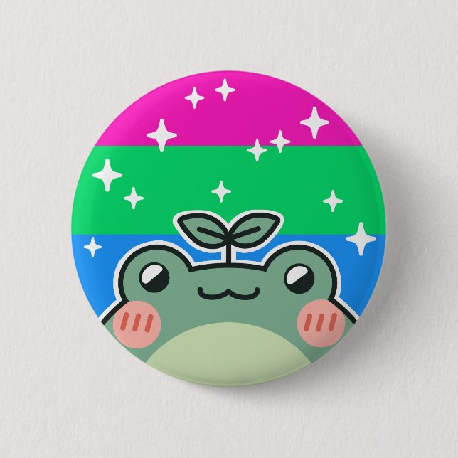 Bóton Redondo 5.08cm Sapo do Sinalizador do Orgulho LGBT Polisexual (Frente)