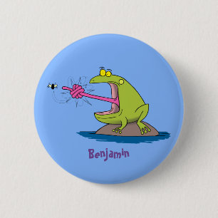 Bóton Redondo 5.08cm Sapo engraçado e desenho animado